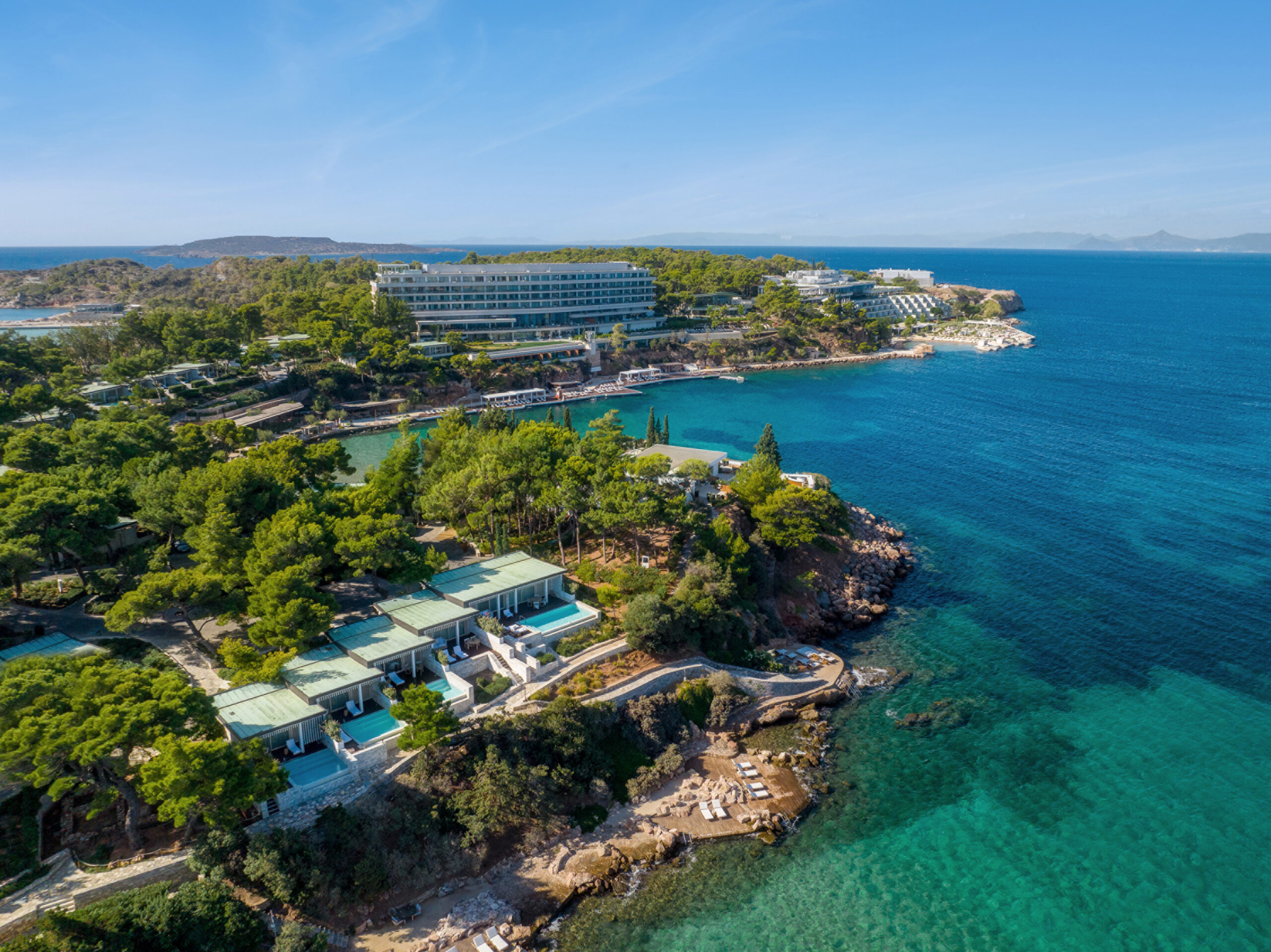Four Seasons Astir Palace Hotel Athens – Luftaufnahme der Halbinsel an der Athener Riviera
