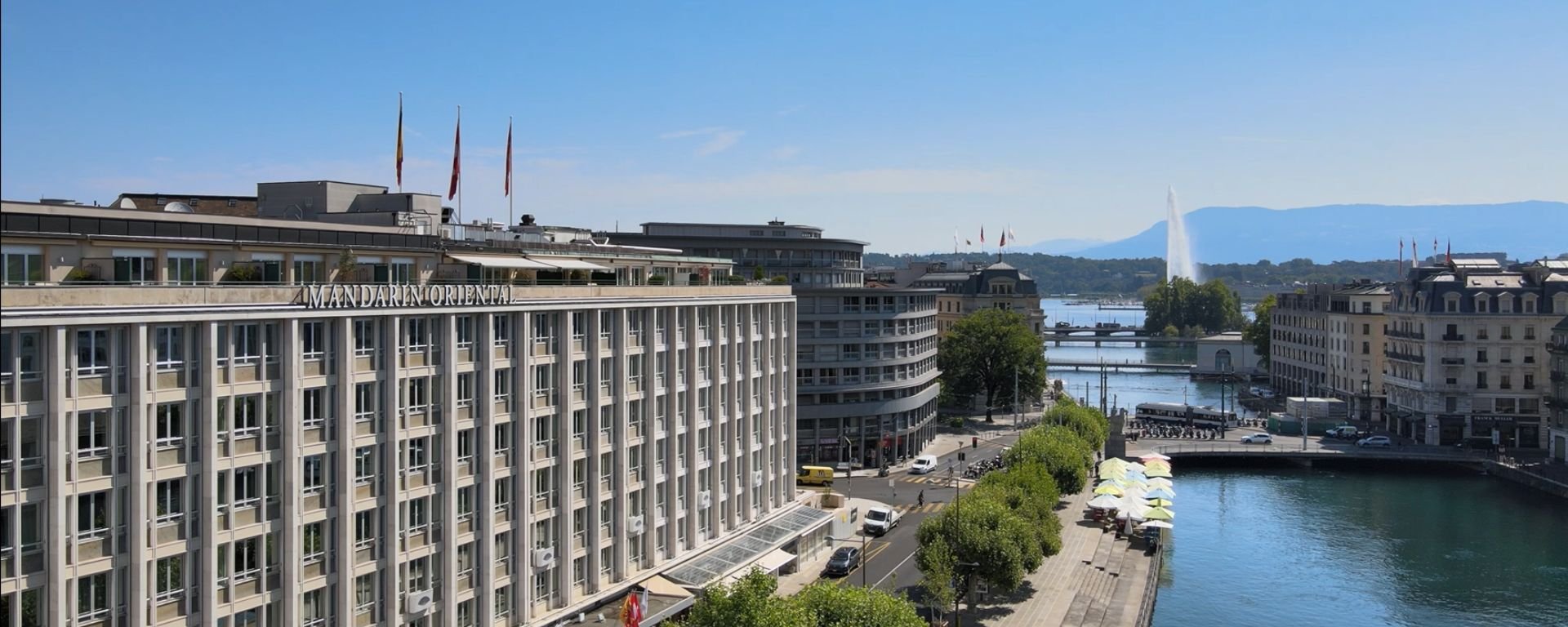 Mandarin Oriental – Hotel an der Rhône mit Blick auf Genfersee und Jet d’Eau