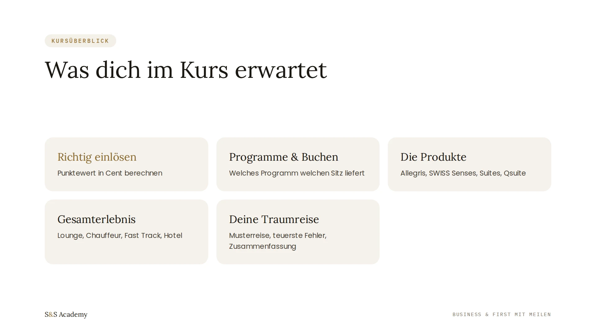 Was dich im Kurs erwartet