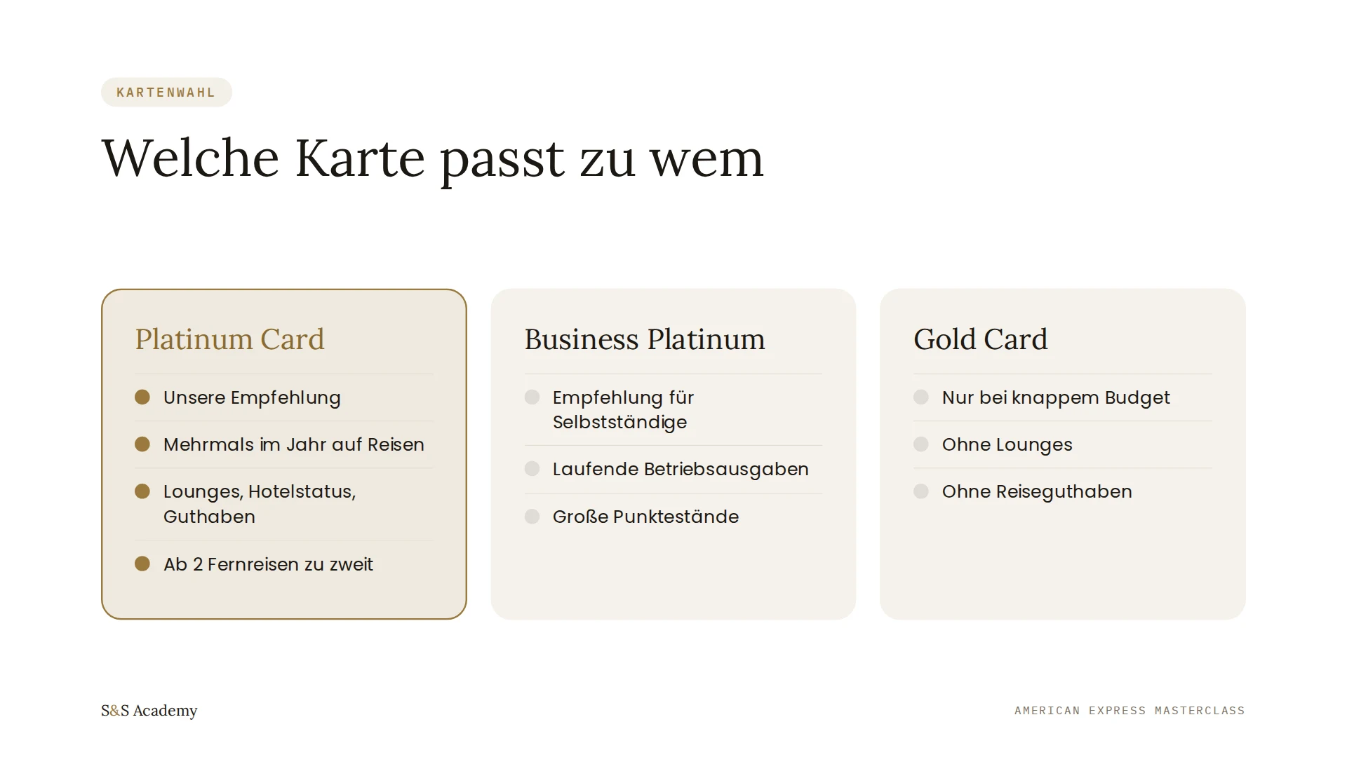 Welche Karte passt zu wem