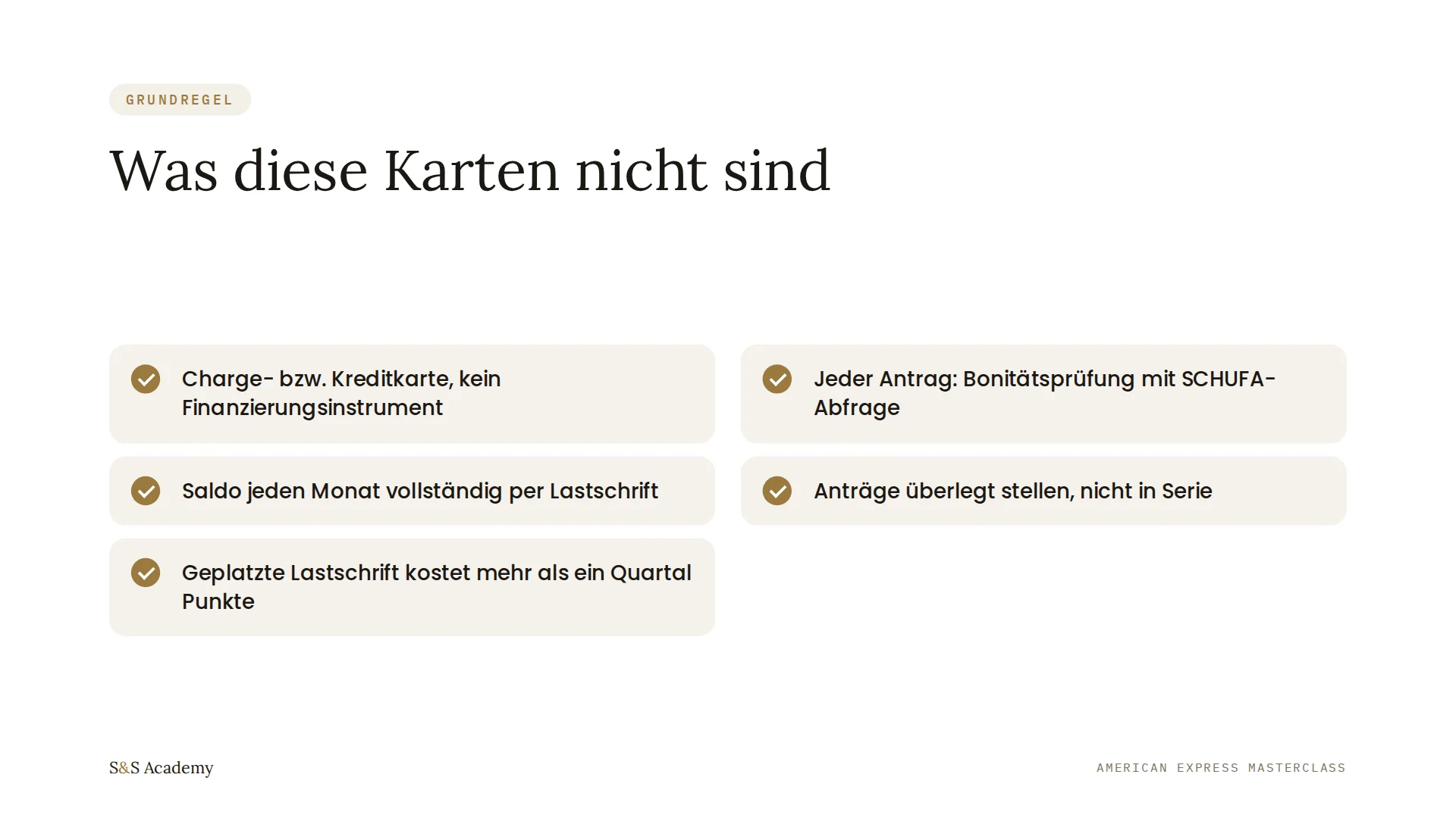 Was diese Karten nicht sind