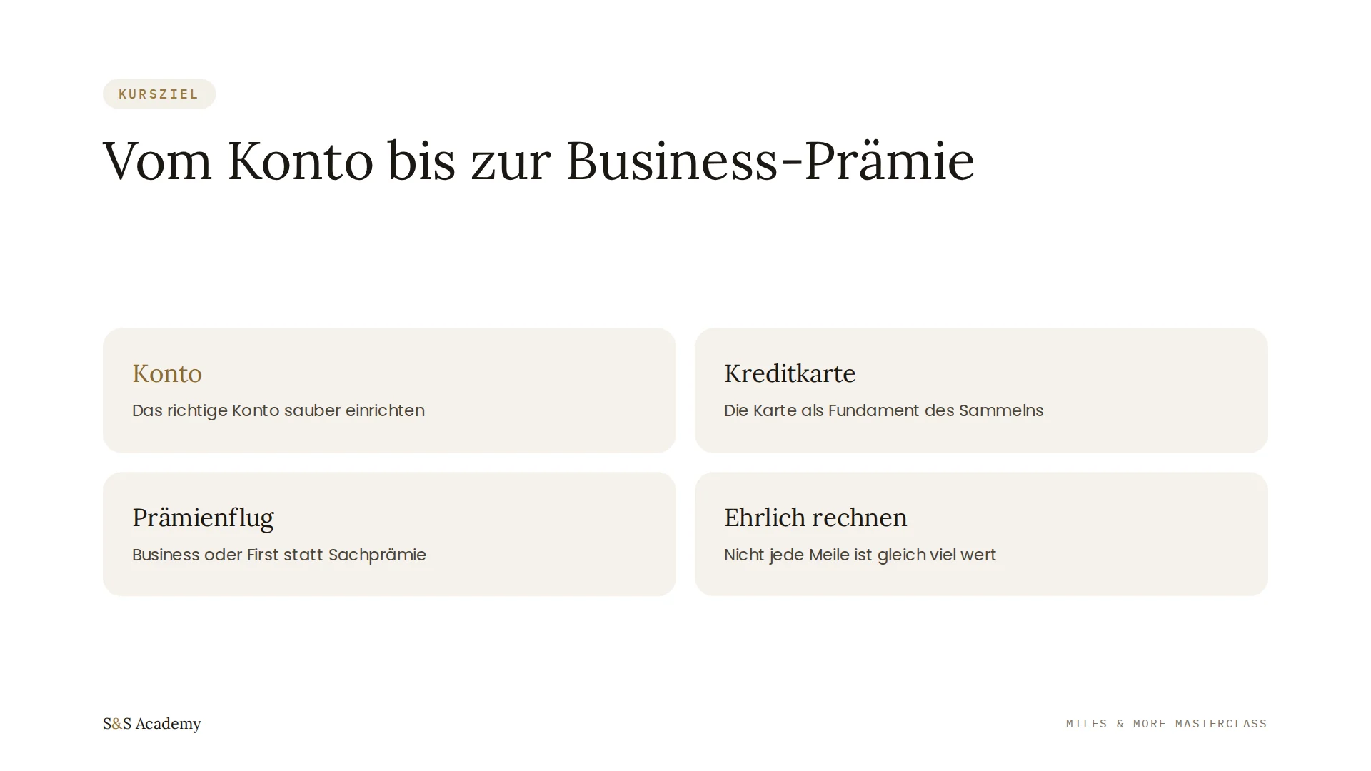 Vom Konto bis zur Business-Prämie