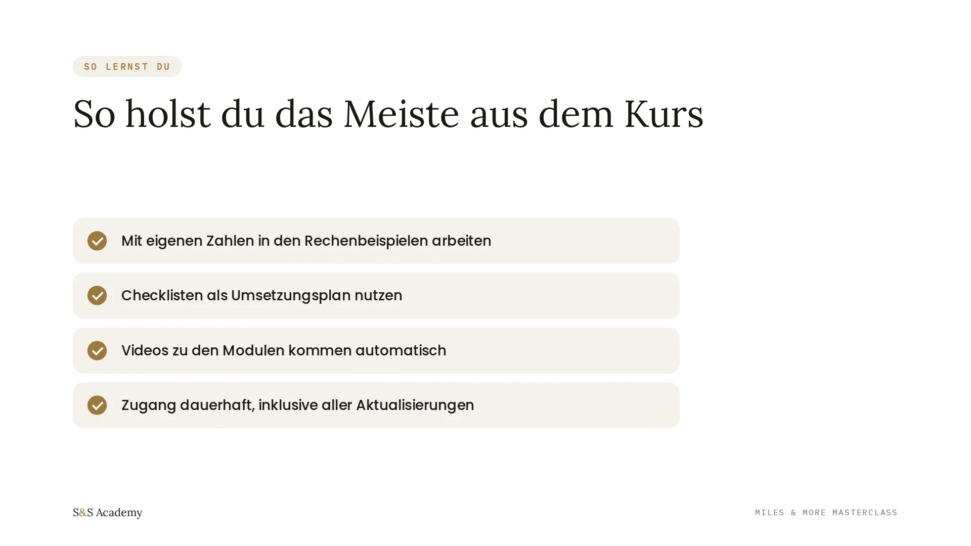 So holst du das Meiste aus dem Kurs