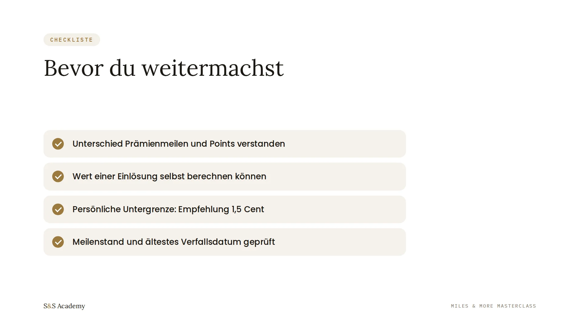 Bevor du weitermachst
