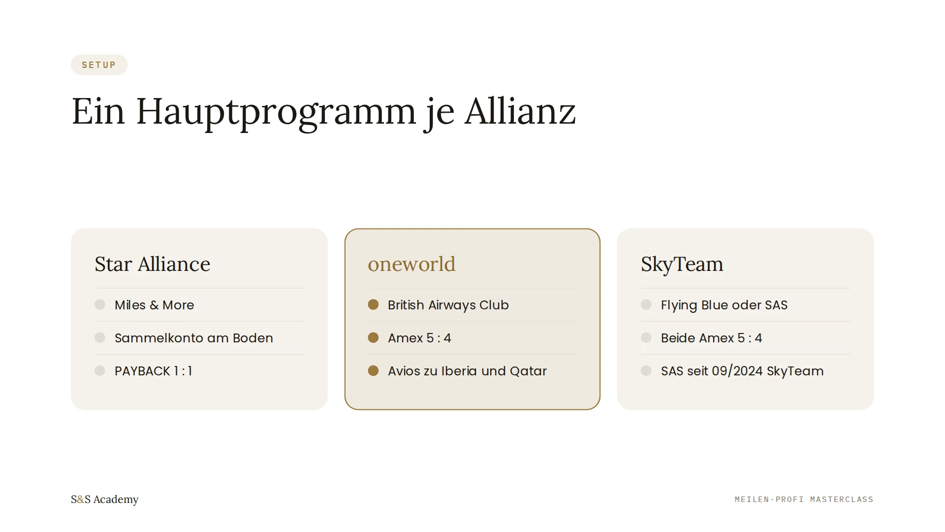 Ein Hauptprogramm je Allianz