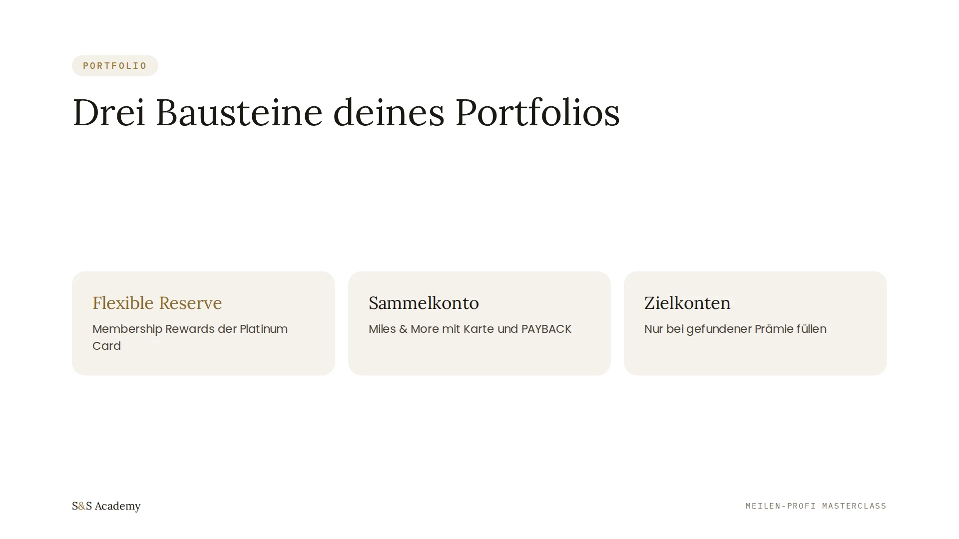 Drei Bausteine deines Portfolios