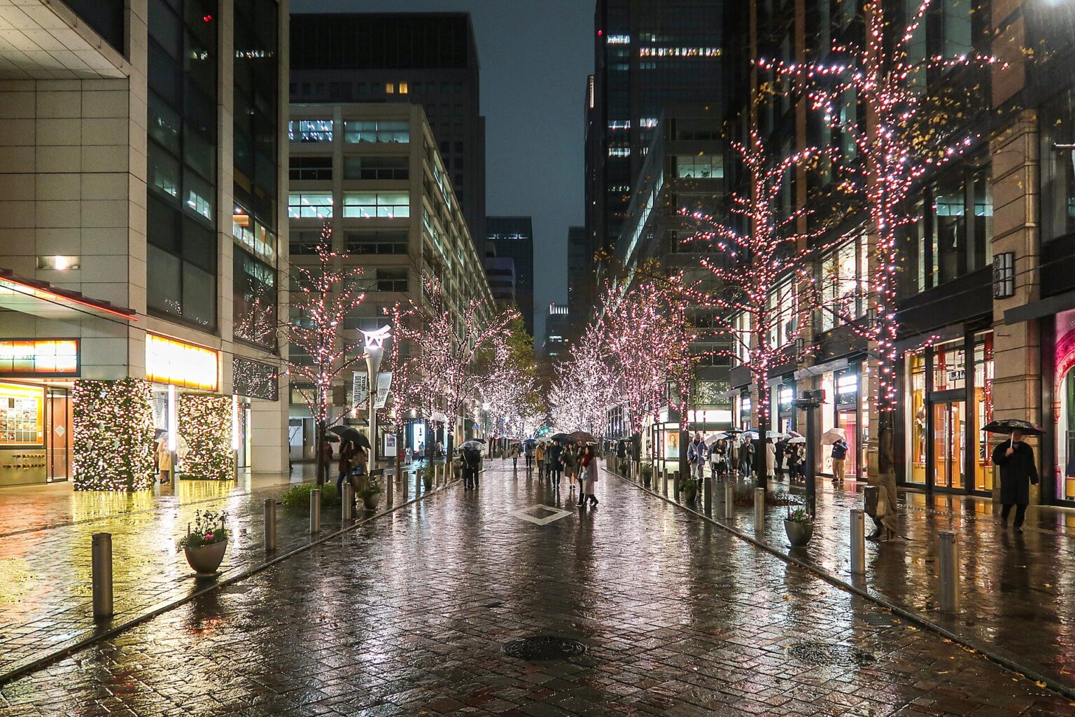Marunouchi Naka-dori mit Winterbeleuchtung